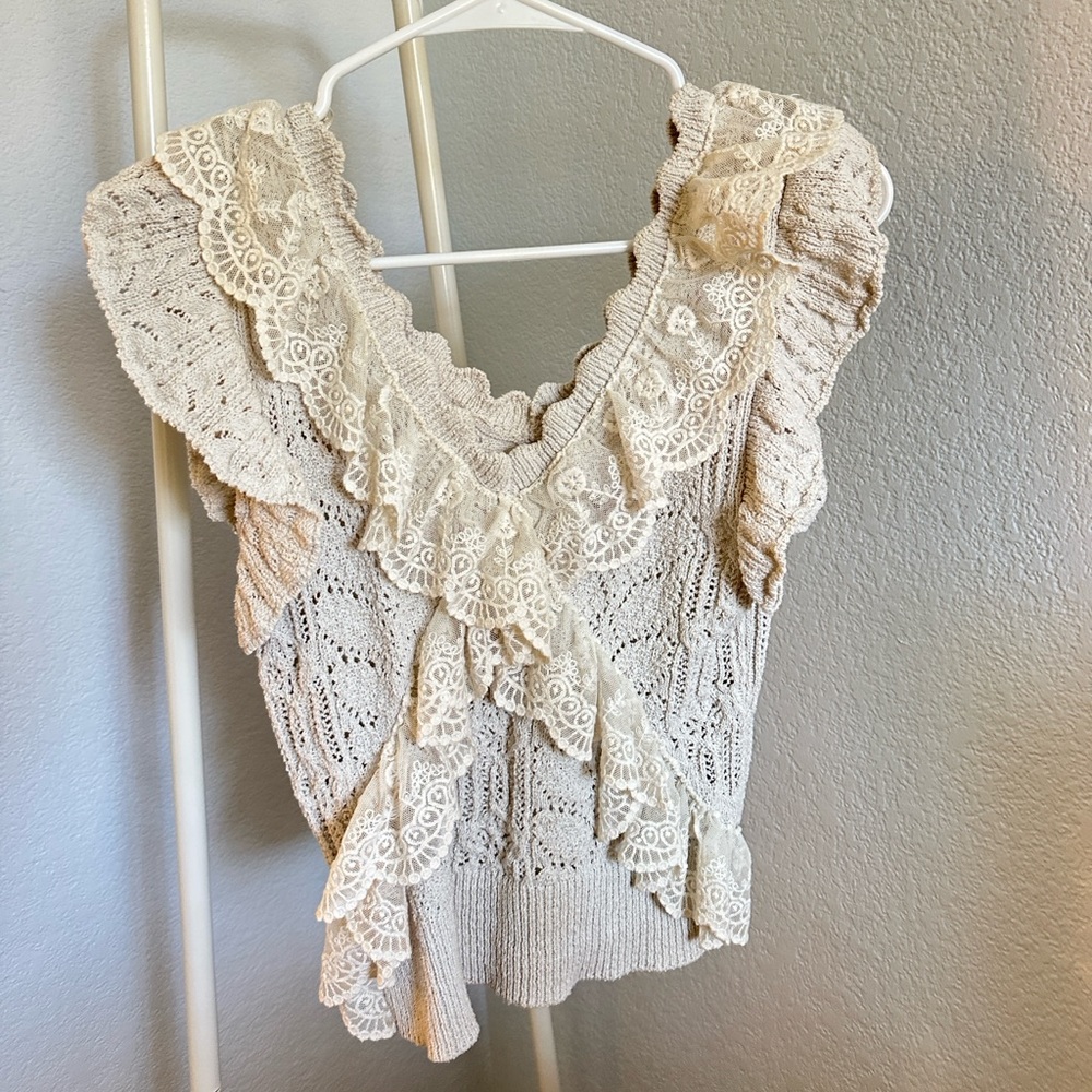 Zara lace knit top